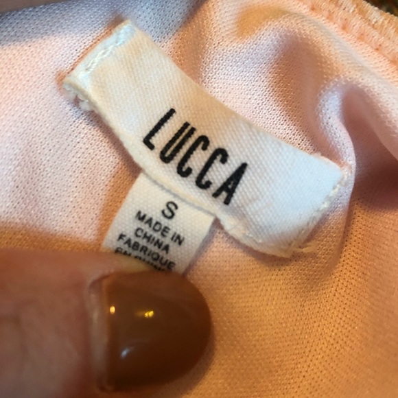 LUCCA Couture Pink Plunging Neck Babydoll Dress - Picture 4 of 5